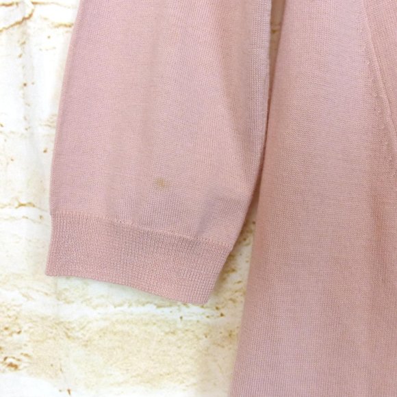 J. Crew Embroidered 100% Merino Wool Sweatshirt Womens S Pink Style A2201 FLAWS - Picture 12 of 14